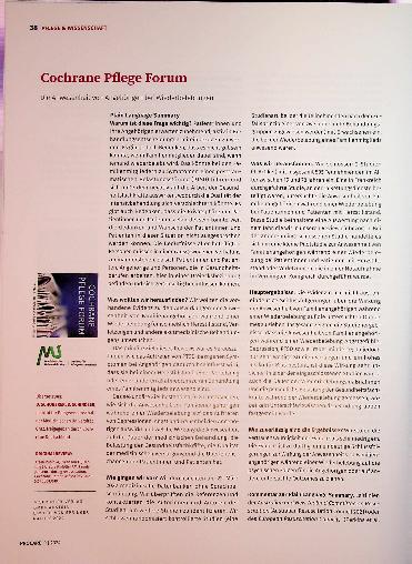 Vorschauseite 1: Cochrane Pflege Forum: Die Anwesenheit von Angehörigen bei Wiederbelebung