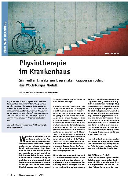 Vorschauseite 1: Physiotherapie im Krankenhaus: Sinnvoller Einsatz von begrenzten Ressourcen oder: das Wolfsburger Modell
