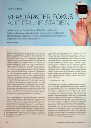 Vorschauseite 1: Diabetes Verstärkter Fokus auf frühe Stadien