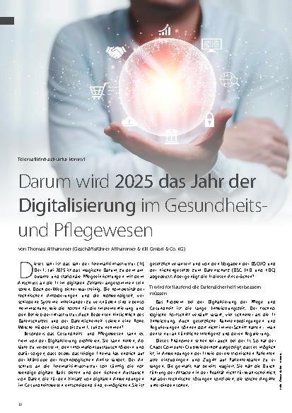Vorschauseite 1: Darum wird 2025 das Jahr der Digitalisierung im Gesundheitsund Pflegewesen