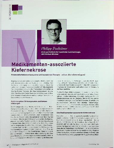 Vorschauseite 1: Medikamentenassoziierte Kiefernekrose