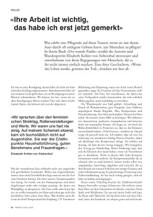 Vorschauseite 1: «Ihre Arbeit ist wichtig, das habe ich erst jetzt gemerkt»