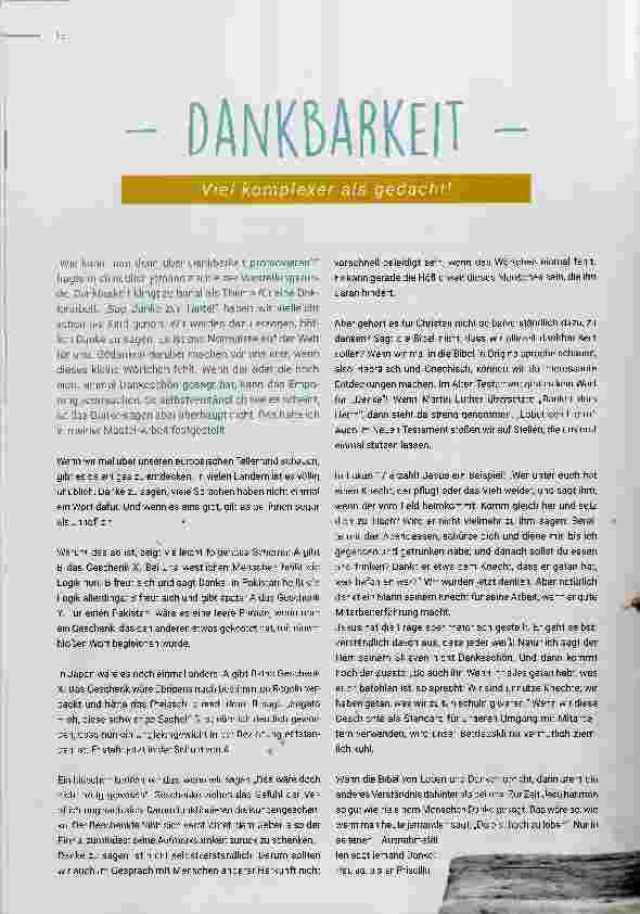 Vorschauseite 1: Dankbarkeit - viel komplexer als gedacht
