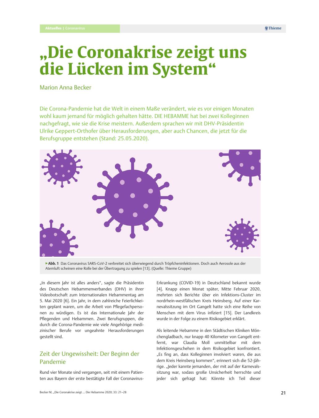 Vorschauseite 1: „Die Coronakrise zeigt uns die Lücken im System.“