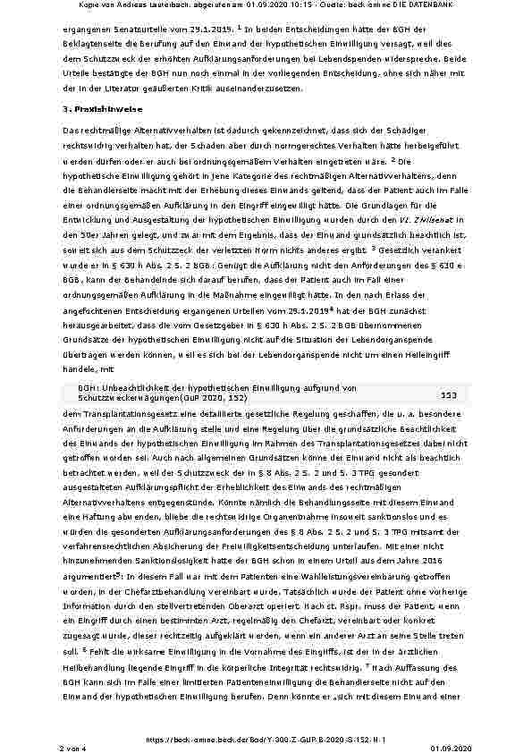 Vorschauseite 2: Unbeachtlichkeit der hypothetischen Einwilligung aufgrund von Schutzzweckerwägungen