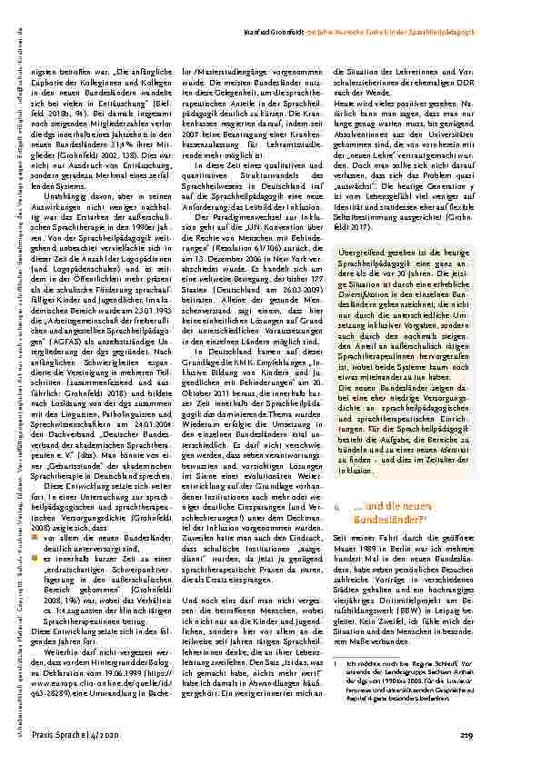 Vorschauseite 3: 30 Jahre Deutsche Einheit in der Sprachheilpädagogik
