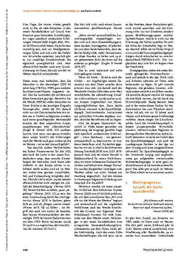 Vorschauseite 4: 30 Jahre Deutsche Einheit in der Sprachheilpädagogik