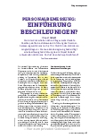 Vorschauseite 2: Personalbemessung: Einführung beschleunigen?