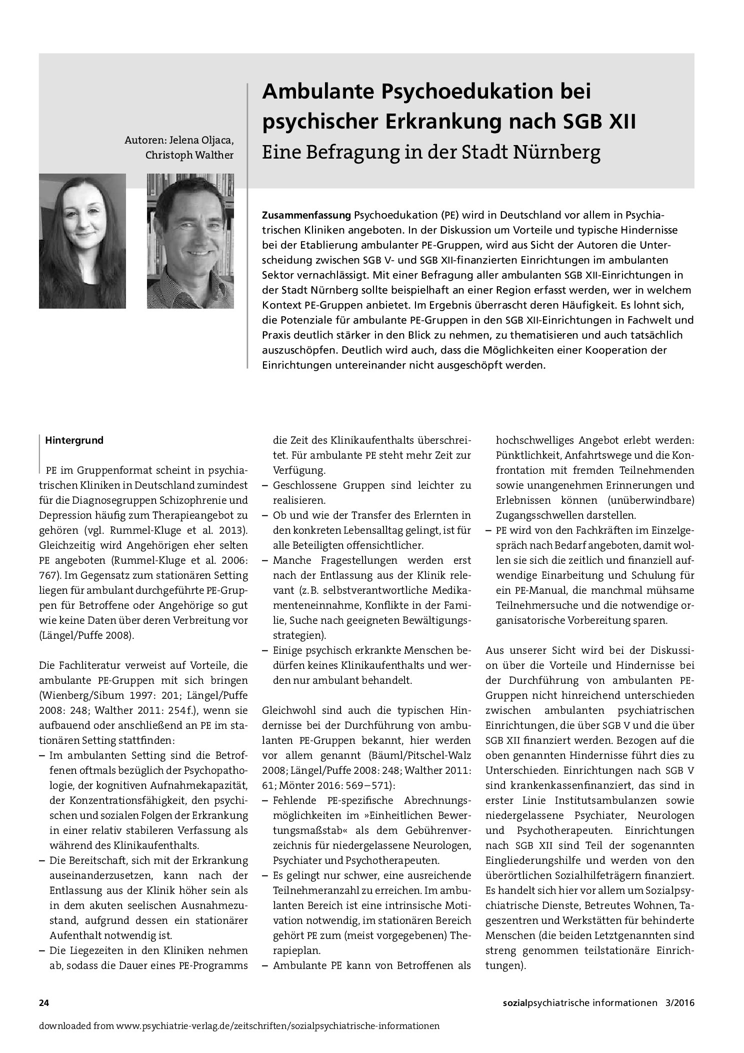 Vorschauseite 1: Ambulante Psychoedukation bei psychischer Erkrankung nach SGB XII