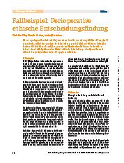 Vorschauseite 1: Fallbeispiel: Perioperative ethische Entscheidungsfindung