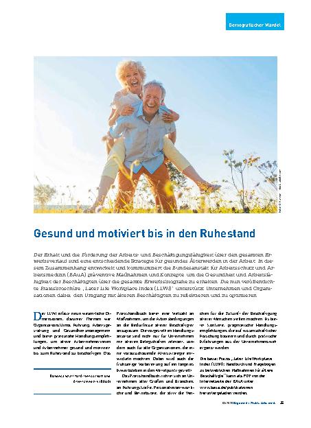 Vorschauseite 1: Gesund und motiviert bis in den Ruhestand