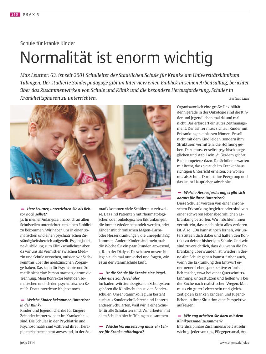 Vorschauseite 1: Normalität ist enorm wichtig