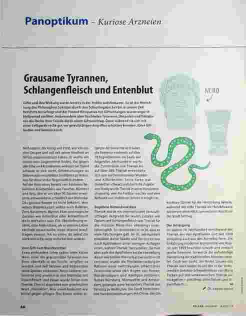 Vorschauseite 1: Grausame Tyrannen, Schlangenfleisch und Entenblut