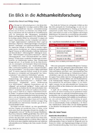 Vorschauseite 1: Ein Blick in die Achtsamkeitsforschung