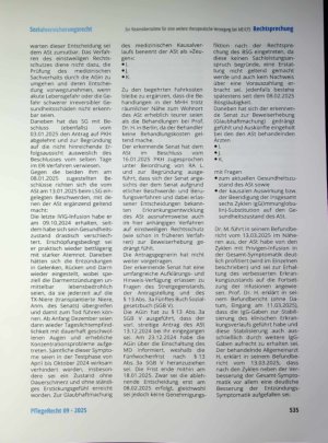 Vorschauseite 3: Zur Kostenübernahme für eine weitere therapeutische Versorgung mit hochdosierten Immunglobulinen bei einem Chronischen Fatigue-Syndrom (CFS)