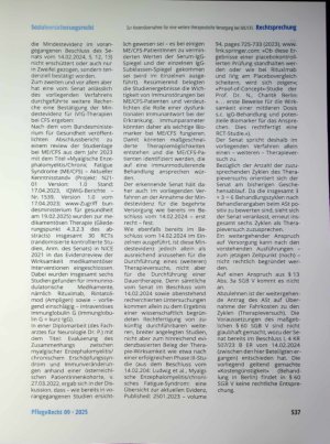 Vorschauseite 5: Zur Kostenübernahme für eine weitere therapeutische Versorgung mit hochdosierten Immunglobulinen bei einem Chronischen Fatigue-Syndrom (CFS)