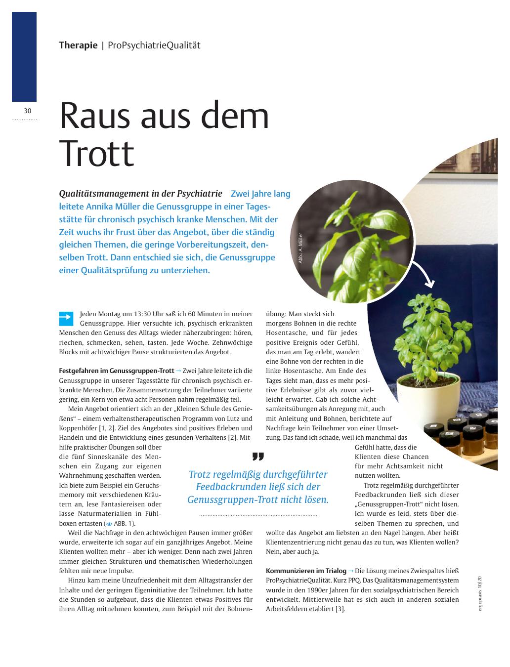 Vorschauseite 1: Raus aus dem Trott? Qualitätsmanagement in der Psychiatrie
