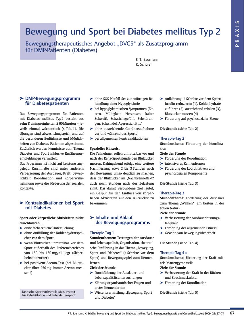 Vorschauseite 1: Bewegung und Sport bei Diabetes mellitus Typ 2