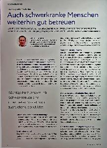 Vorschauseite 1: Auch schwer kranke Menschen weiterhin gut betreuen