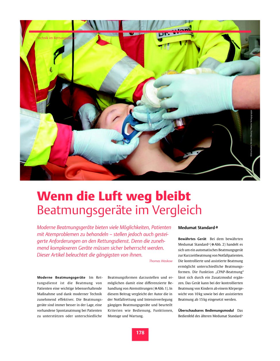 Vorschauseite 1: Wenn die Luft weg bleibt ? Beatmungsgeräte im Vergleich