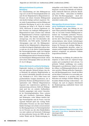 Vorschauseite 3: Bildung als Schlüssel für politische Beteiligung Mitgliedschaft in Parteien und Bürgerinitiativen in der zweiten Lebenshälfte