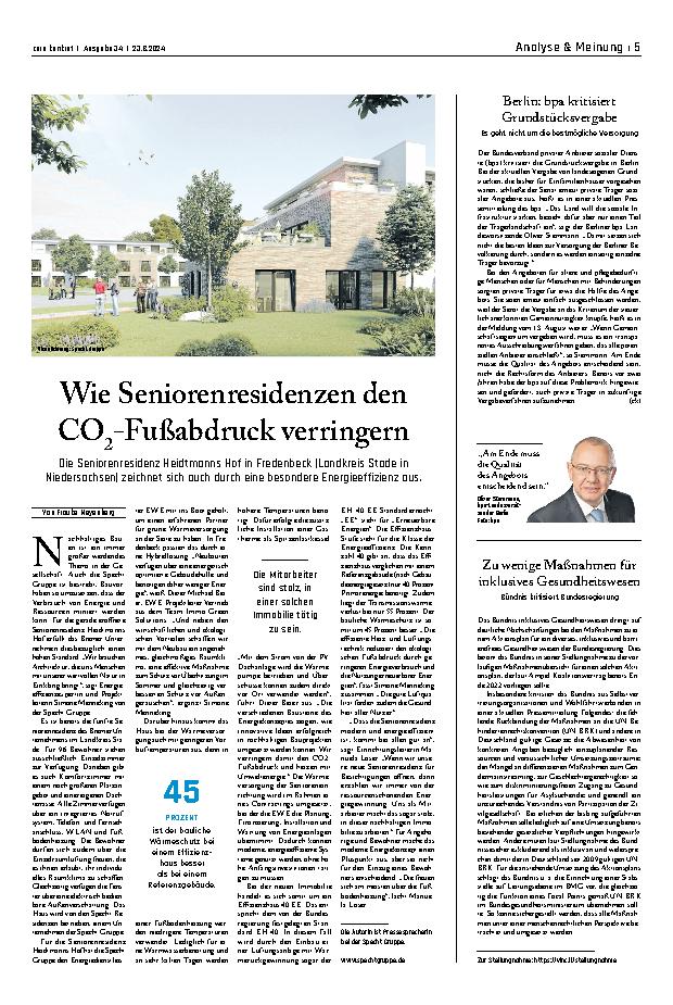 Vorschauseite 1: Wie Seniorenresidenzen den CO2-Fußabdruck verringern