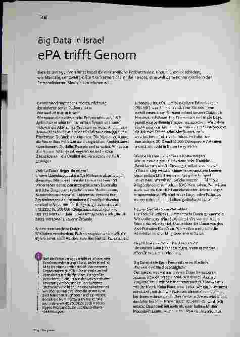 Vorschauseite 1: Big Data in Israel EPA trifft Genom