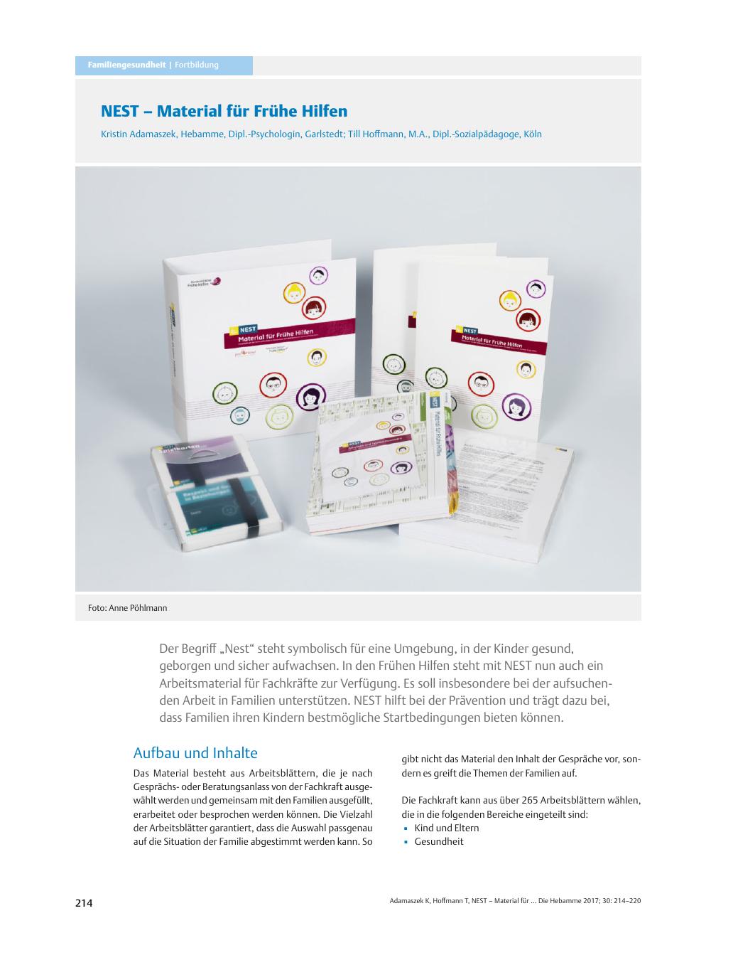 Vorschauseite 1: NEST – Material für Frühe Hilfen