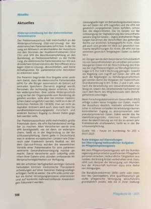 Vorschauseite 1: Aktuelles Widerspruchslösung bei der elektronischen Patientenakte