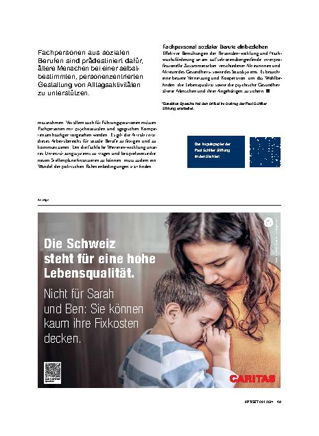 Vorschauseite 2: Das Potenzial sozialer Berufe für Betreuung im Alter nutzen.