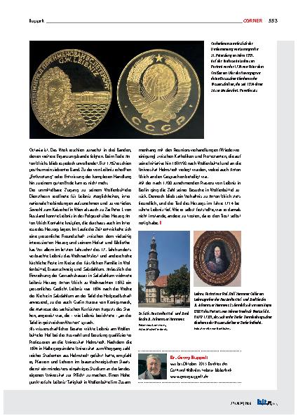 Vorschauseite 2: „Um alles aus nichts zu erschaffen, genügt eins“ - Gottfried Wilhelm Leibniz in Wolfenbüttel – Teil 2