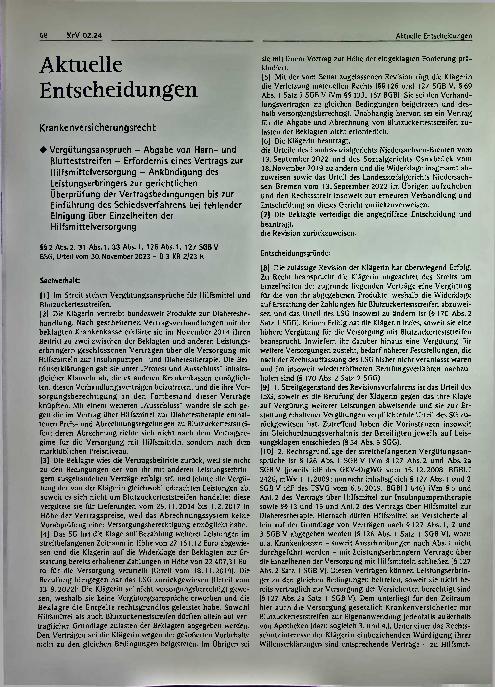 Vorschauseite 1: Aktuelle Entscheidungen im Krankenversicherungsrecht