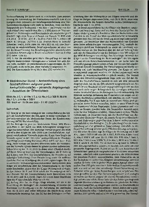 Vorschauseite 6: Aktuelle Entscheidungen im Krankenversicherungsrecht