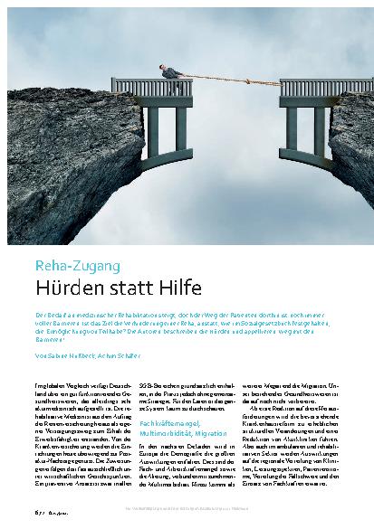 Vorschauseite 1: Reha-Zugang: Hürden statt Hilfe