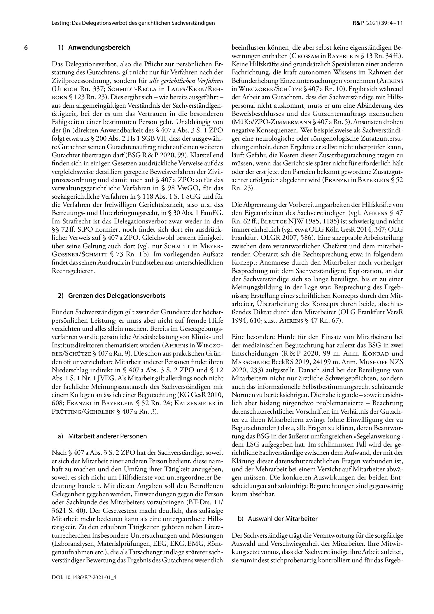 Vorschauseite 3: Das Delegationsverbot des gerichtlichen Sachverständigen