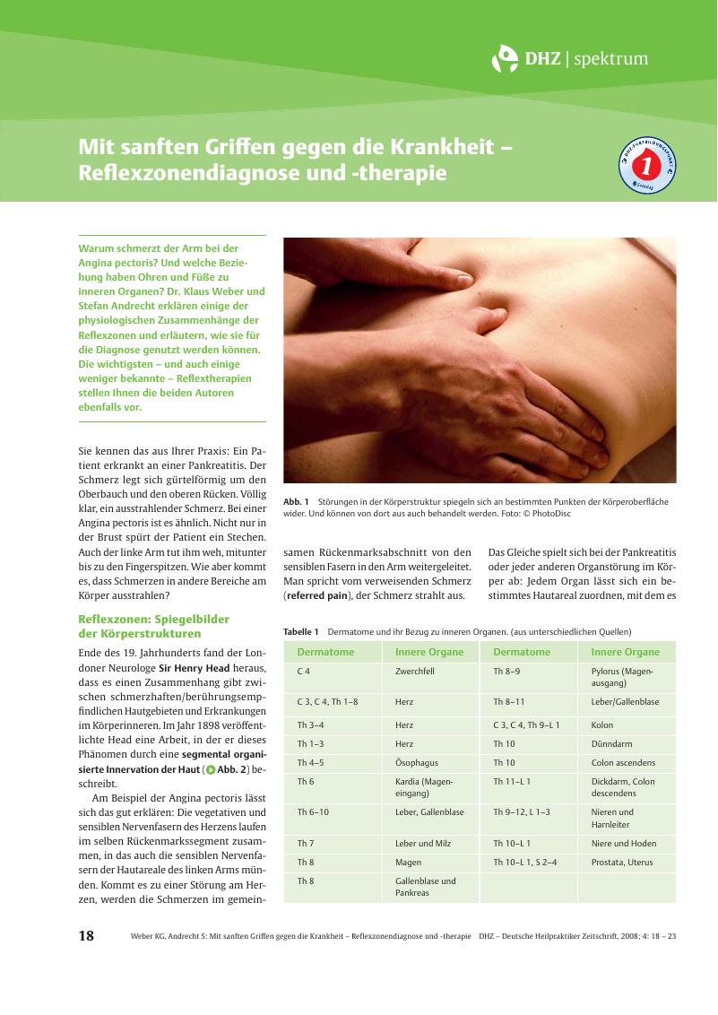 Vorschauseite 1: Mit sanften Griffen gegen die Krankheit – Reflexzonendiagnose und -therapie