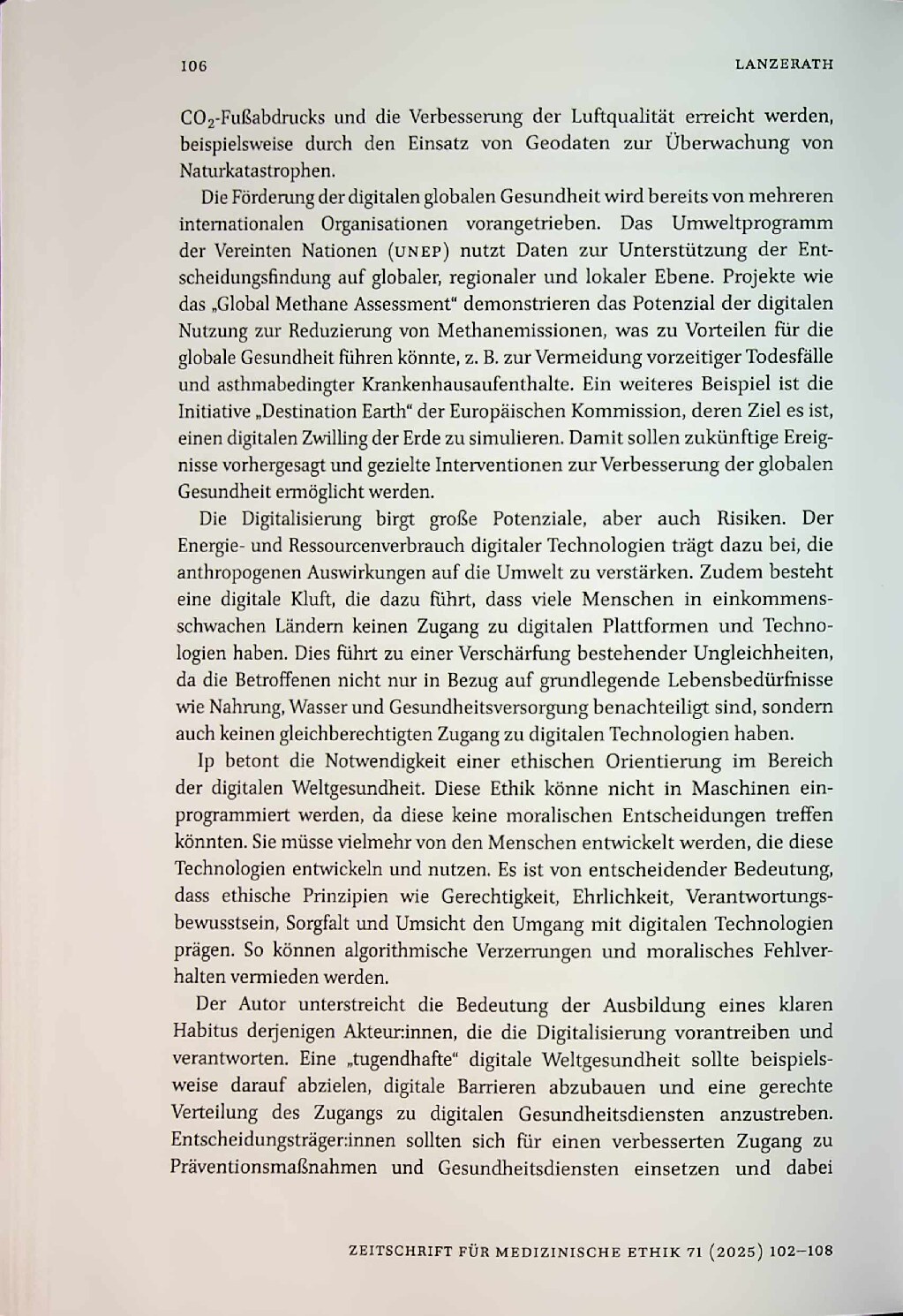Vorschauseite 5: Planetary Health und Bioethik