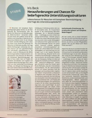 Vorschauseite 1: Herausforderungen und Chancen für bedarfsgerechte Unterstützungsstrukturen