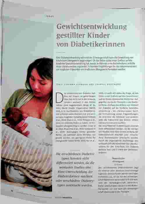 Vorschauseite 1: Gewichtsentwicklung bei gestillten Kindern von Diabetikerinnen