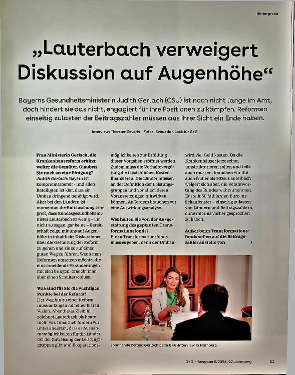 Vorschauseite 2: "Lauterbach verweigert Diskussion auf Augenhöhe"