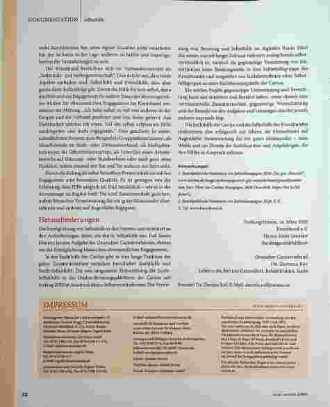Vorschauseite 2: Engagement und Selbsthilfe. Selbsthilfe als wesentlicher Teil der Kultur des Engagements.