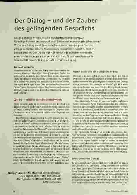 Vorschauseite 1: Der Dialog - und der Zauber des gelingenden Gesprächs