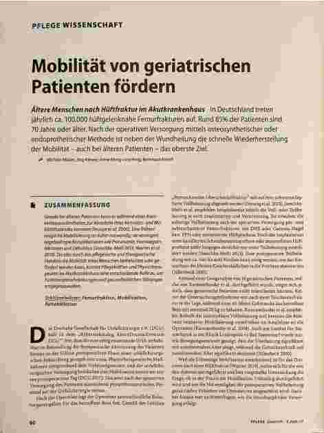Vorschauseite 1: Mobilität von geriatrischen Patienten fördern
