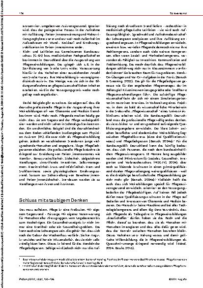 Vorschauseite 2: Pflegeweiterbildungen als Nullsummenspiel? Plädoyer für Bildungsentwicklung an Handlungsanlässen professioneller Pflege