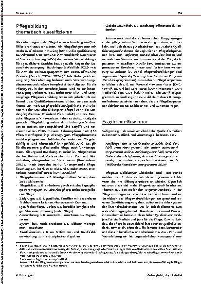 Vorschauseite 3: Pflegeweiterbildungen als Nullsummenspiel? Plädoyer für Bildungsentwicklung an Handlungsanlässen professioneller Pflege