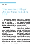 Vorschauseite 1: Was kann (nur) Pflege? Auf der Suche nach dem USP