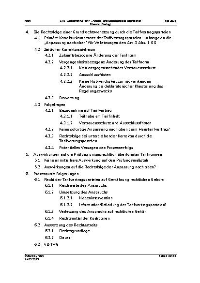 Vorschauseite 3: Der Beschluss des BVerfG vom 11. Dezember 2024 – Stärkung der Tarifautonomie oder mehr Fragen als Antworten?
