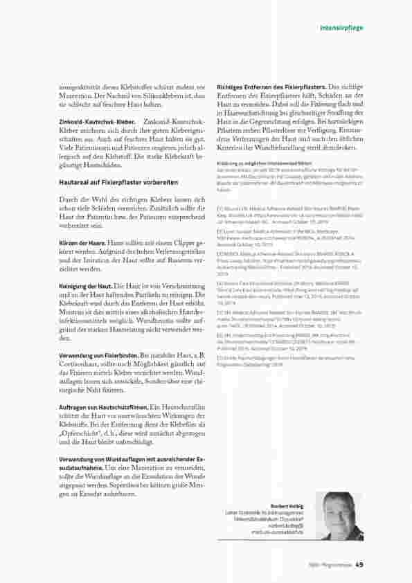 Vorschauseite 3: Hautdefekte durch Klebefixierung - ein unterschätztes Pflegeproblem