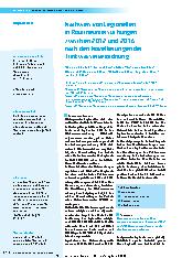 Vorschauseite 1: Nachweis von Legionellen in Routineuntersuchungen zwischen 2012 und 2016 nach den Novellierungen der Trinkwasserverordnung