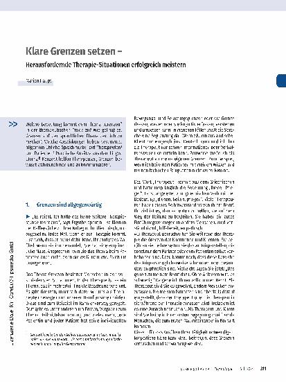 Vorschauseite 1: Klare Grenzen setzen - Herausfordernde Therapiesituationen erfolgreich meistern
